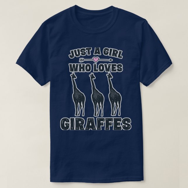 Giraffe Älskare Girls Giraffe Giraffes T Shirt (Design framsida)