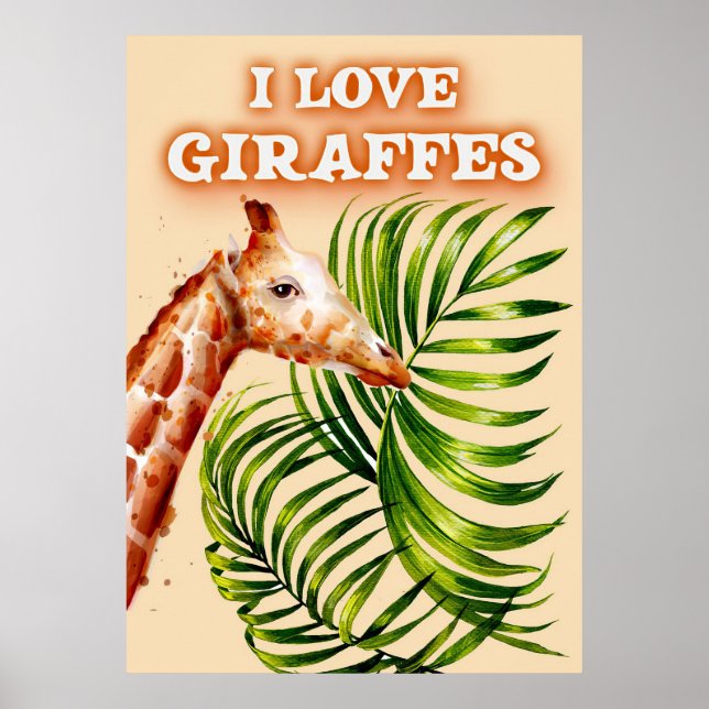 Giraffe Älskare I Kärlek Giraffes Poster (Framsidan)