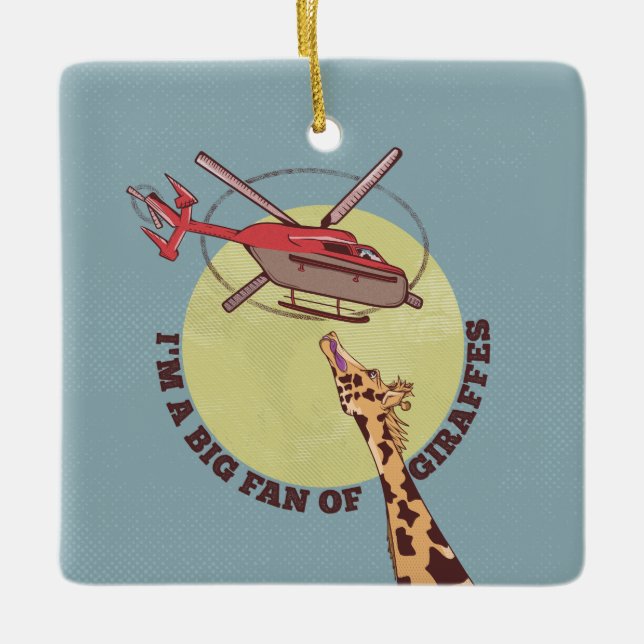 Giraffe älskare julgransprydnad keramik (Framsida)