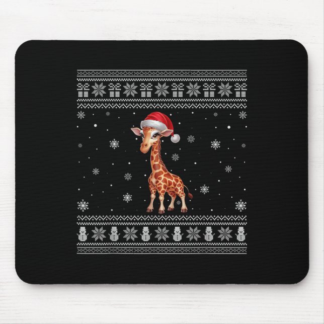 Giraffe Älskare Manar Women Santa Ugly Julafton Sw Musmatta (Framsidan)