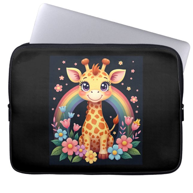 Giraffe Älskare T-Shirt Laptop Fodral (Framsidan)