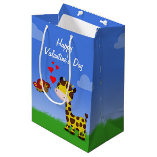 Giraffe and Butterfly Valentine Day