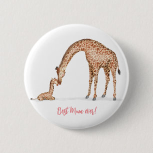 Giraffe and calf 'Best morsa ever ever'-bricka Knapp