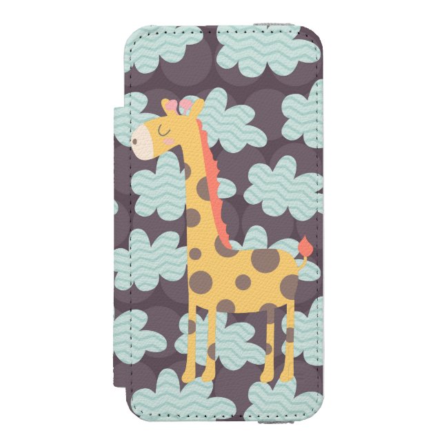 Giraffe and Clouds Incipio iPhone Wallet Skal (Folio Framsidan)