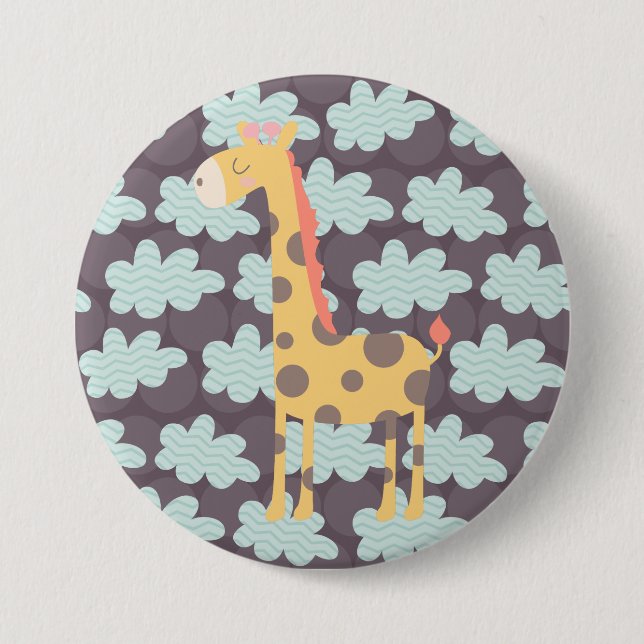 Giraffe and Clouds Knapp (Framsida)