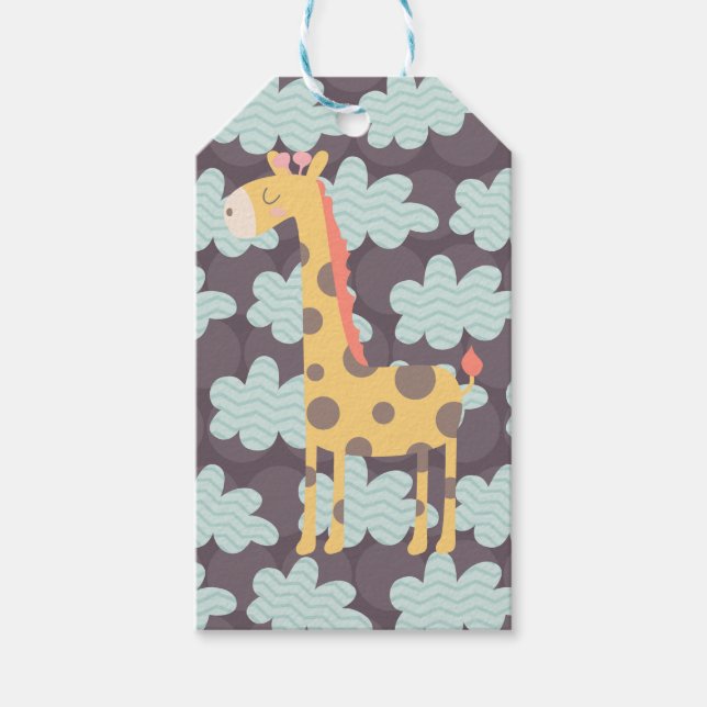 Giraffe and Clouds Presentetikett (Framsidan)