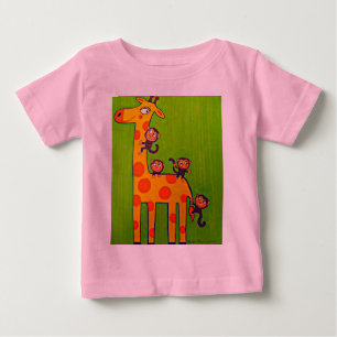 Giraffe and Monkey Business Tee Shirt
