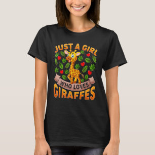 Giraffe Animal bara en flicka som Kärlek Giraffes T Shirt