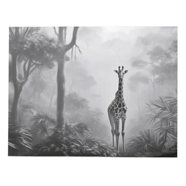 Giraffe Animal Discovery Vild Nature Bläck Sketch Anteckningsblock (Framsida)
