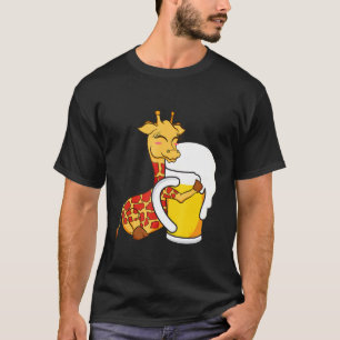 Giraffe Animal Giraffe Hugger Beer Graphic Desig T Shirt