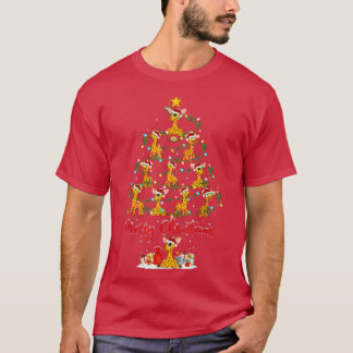 Giraffe Animal Lover Matching Santa Giraffe Kristu T Shirt