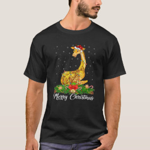 Giraffe Animal Lover Matching Santa Hat Giraffe Ch T Shirt