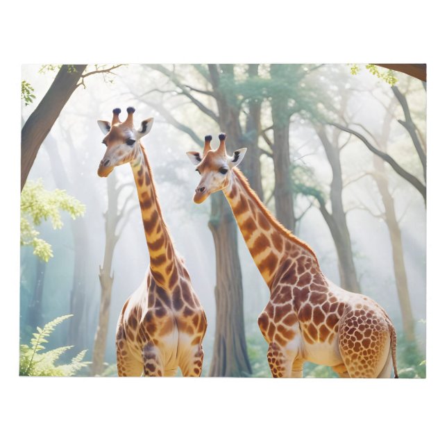 Giraffe Animal Nature Wildlife Affection Caring Anteckningsblock (Framsida)