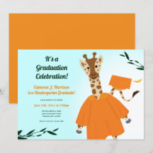 Giraffe Animal Orange Grönt Blue Kid Studenten