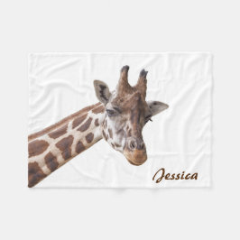 Giraffe Animal Personlig Namn Fleecefilt