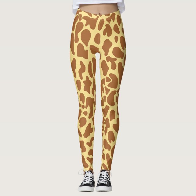 Giraffe Animal Print Leggings (Framsida)