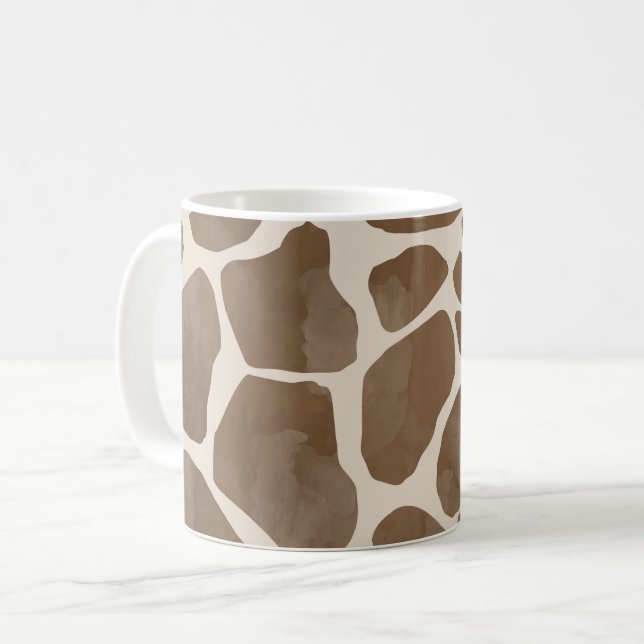 Giraffe Animal Print Mönster Kaffemugg (Framsida vänster)