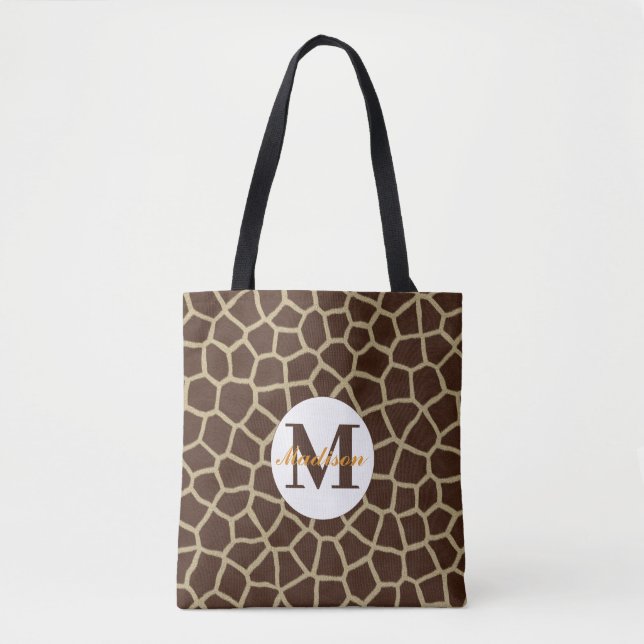 Giraffe Animal Print Personlig Tote Bag Tygkasse (Framsida)