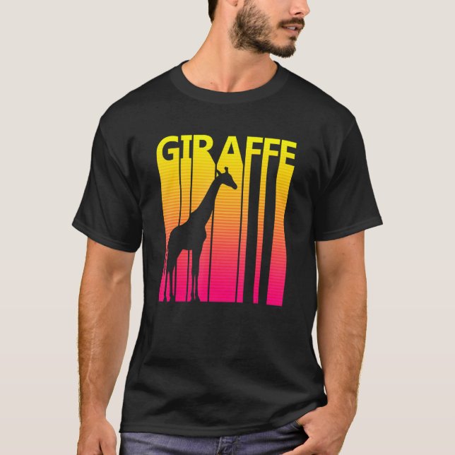 Giraffe Animal Retro Costume T Shirt (Framsida)