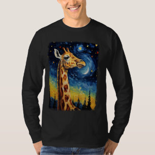 Giraffe Animal Starry Nattmålning T Shirt