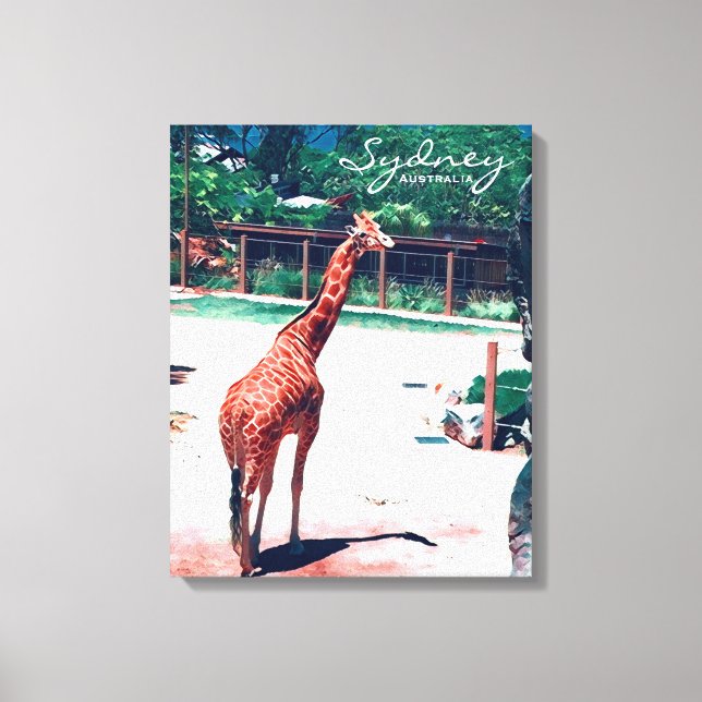 Giraffe animal Sydney Australien Canvastryck (Framsida)