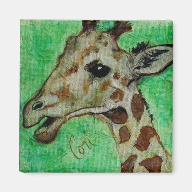 Giraffe Animal Wildlife Art Magnet (Framsidan)