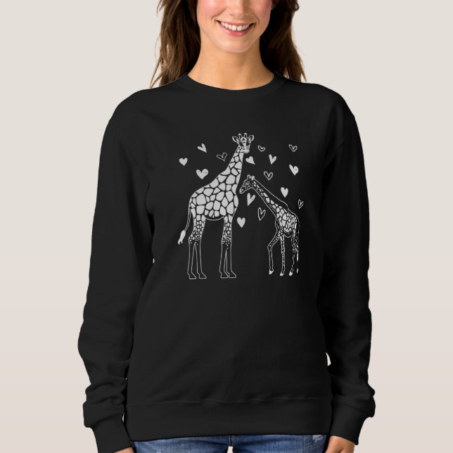 Giraffe Animal  Zoo Giraffe Heart T Shirt (Framsida)