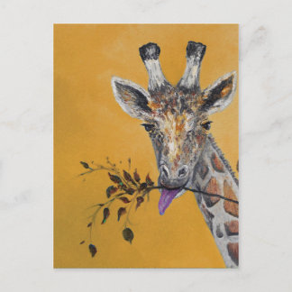 Giraffe Ansikte Painting Vykort