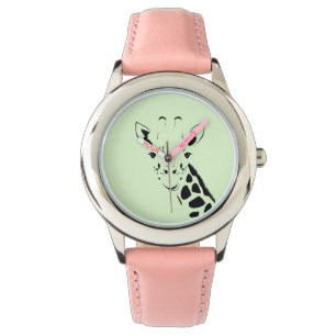 Giraffe Ansikte Silhouette Armbandsur