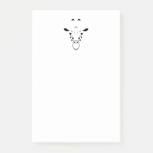Giraffe Ansikte Silhouette Post-it Block (Framsida)