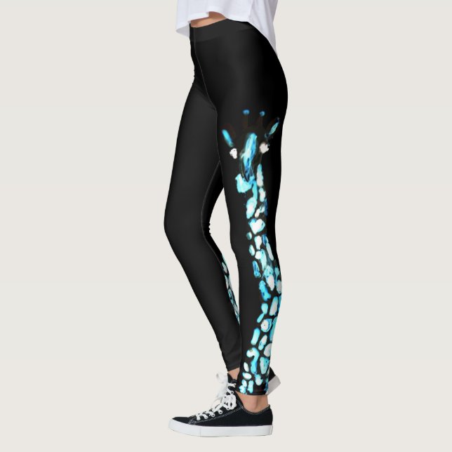 Giraffe Art Funny Vild Animal Leggings (Vänster)