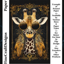 Giraffe, Art nouveau, Guld CM4-Papper