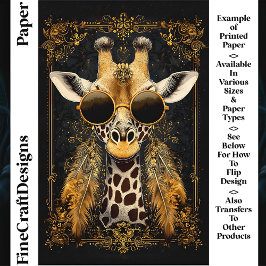 Giraffe, Art nouveau, Guld CM4-Papper