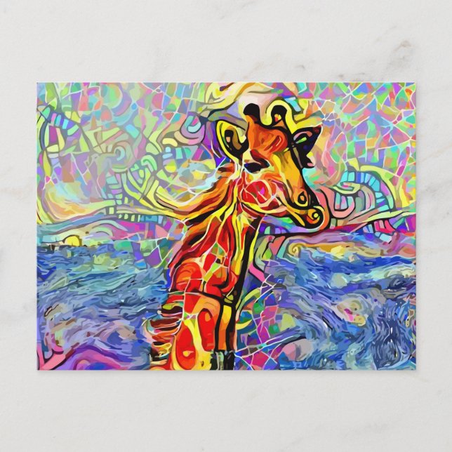 GIRAFFE ART-vykort Vykort (Framsida)