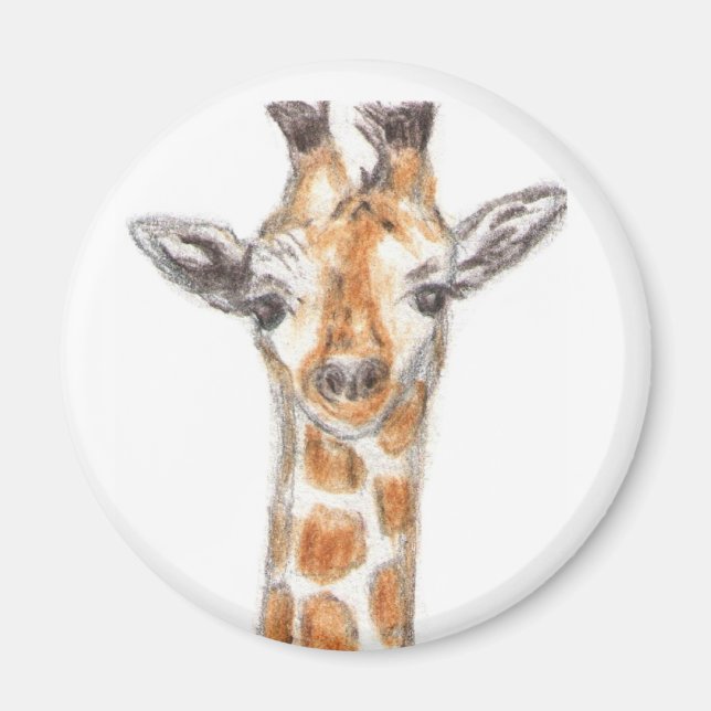 Giraffe Artwork Magnet-närvaro Magnet (Framsidan)