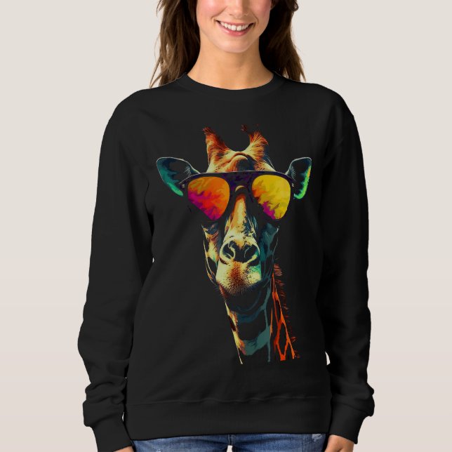 Giraffe Artwork Sunglass Animal T Shirt (Framsida)