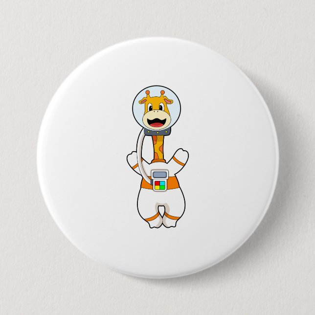 Giraffe as Astronaut i Costume Knapp (Framsida)