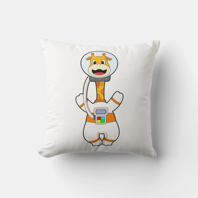 Giraffe as Astronaut i Costume Kudde (Framsida)