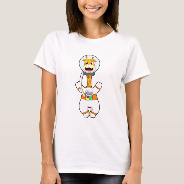 Giraffe as Astronaut i Costume T Shirt (Framsida)