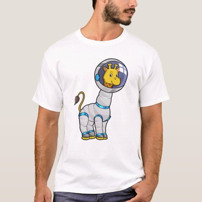 Giraffe as astronaut in Glass sphere T Shirt (Framsida)