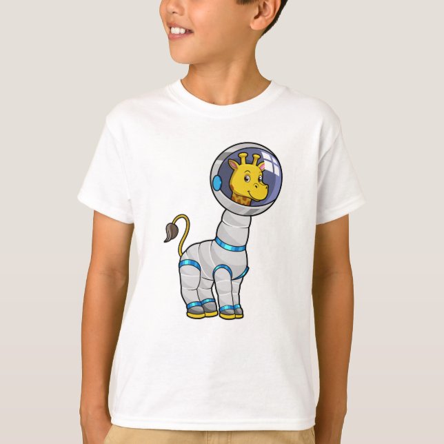 Giraffe as astronaut in Glass sphere T Shirt (Framsida)