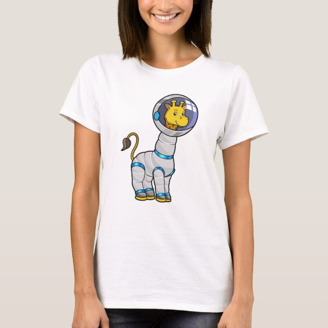 Giraffe as astronaut in Glass sphere T Shirt (Framsida)