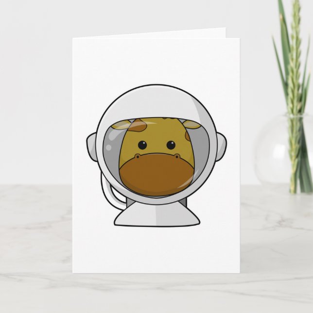 Giraffe as Astronaut med Helmet Kort (Framsida)