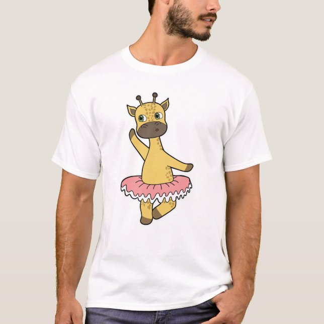 Giraffe as Ballerina at Ballet med Skirt T Shirt (Framsida)