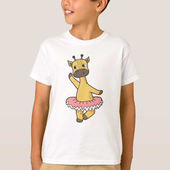 Giraffe as Ballerina at Ballet med Skirt T Shirt (Framsida)
