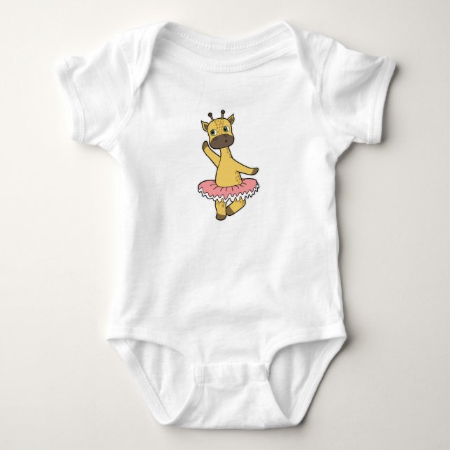 Giraffe as Ballerina at Ballet med Skirt T Shirt (Framsida)