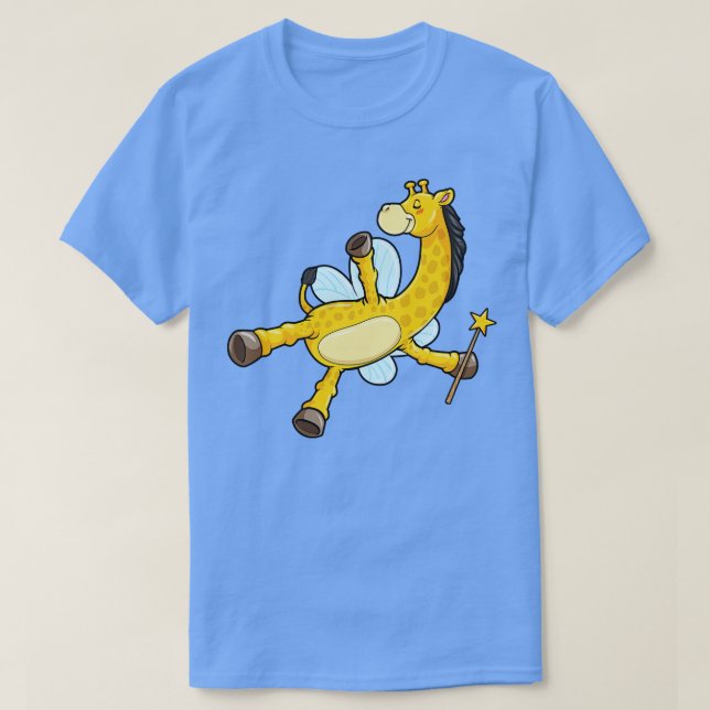 Giraffe as Bee med Vingar och Magic trollspö T Shirt (Design framsida)