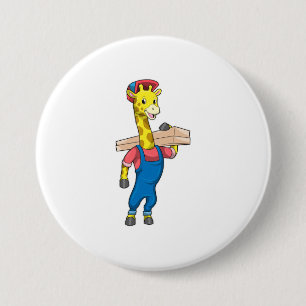 Giraffe as Carpenter with Wood Knapp