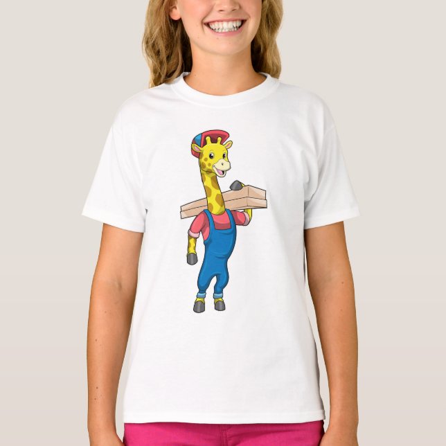 Giraffe as Carpenter with Wood T Shirt (Framsida)