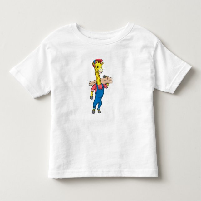 Giraffe as Carpenter with Wood T Shirt (Framsida)